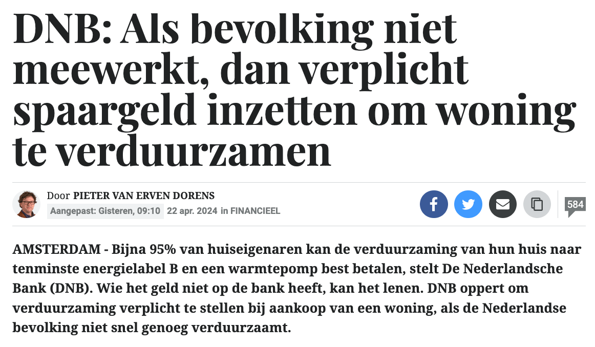 Tijd voor Plan-B | Verplichting om spaargeld in te zetten voor verduurzaming woning?