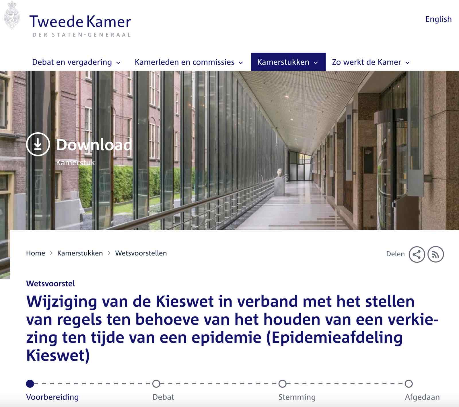 Wetsvoorstel Kieswet Bij Pandemie